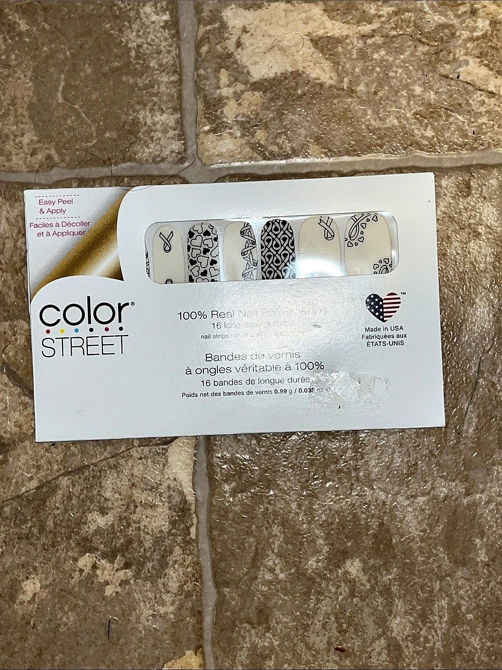 NWT Color Street For The Cause Nail Polish Strips White & Black